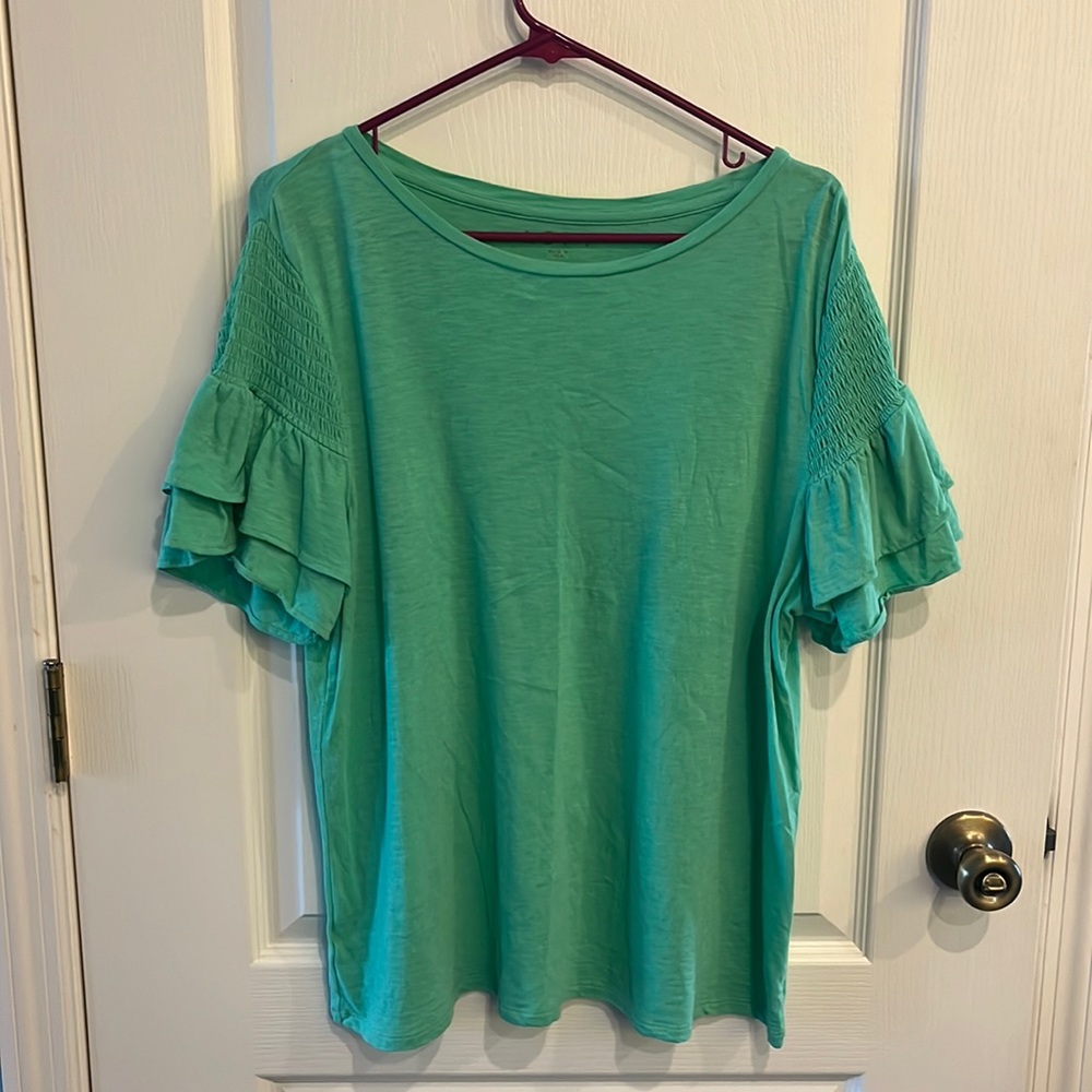 Loft ruffle sleeve top